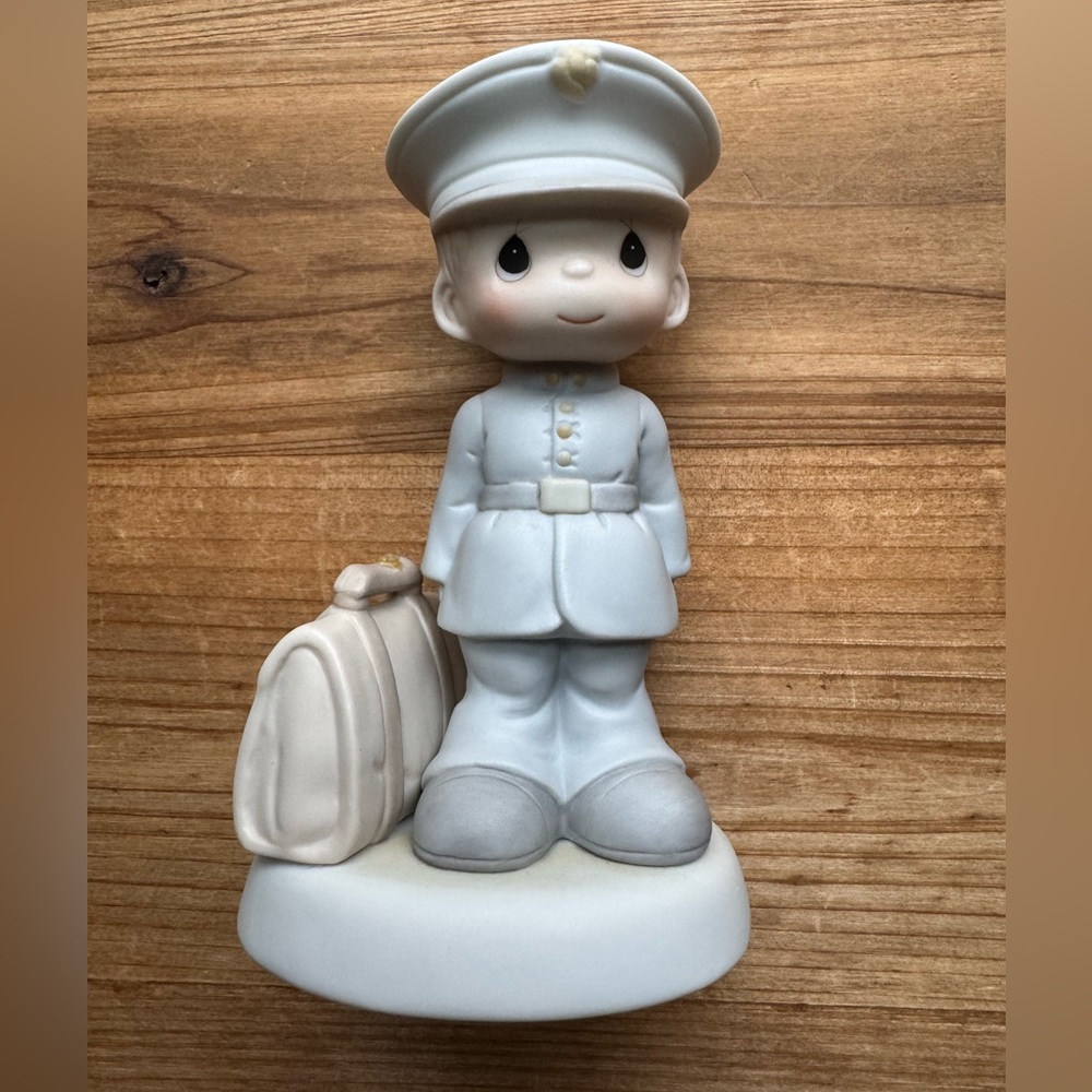 1991 Precious Moments Marine Figurine Bless Those That Serve Their Country
